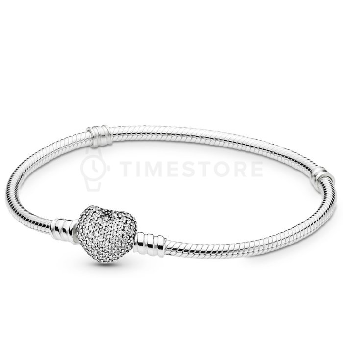 Pandora Ezüst karkötő csillogó szívvel 590727CZ 21 cm