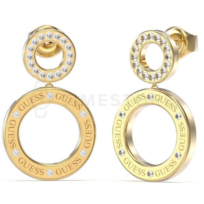 Guess Aranyozott fülbevaló medálokkal Circle Lights JUBE03169JWYGT/U