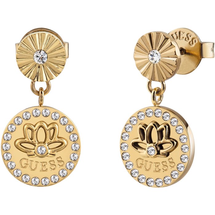 Guess Divatos aranyozott fülbevaló Lotus JUBE01344JWYGT/U